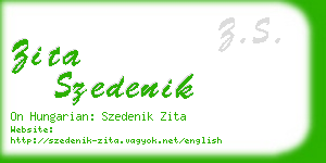 zita szedenik business card